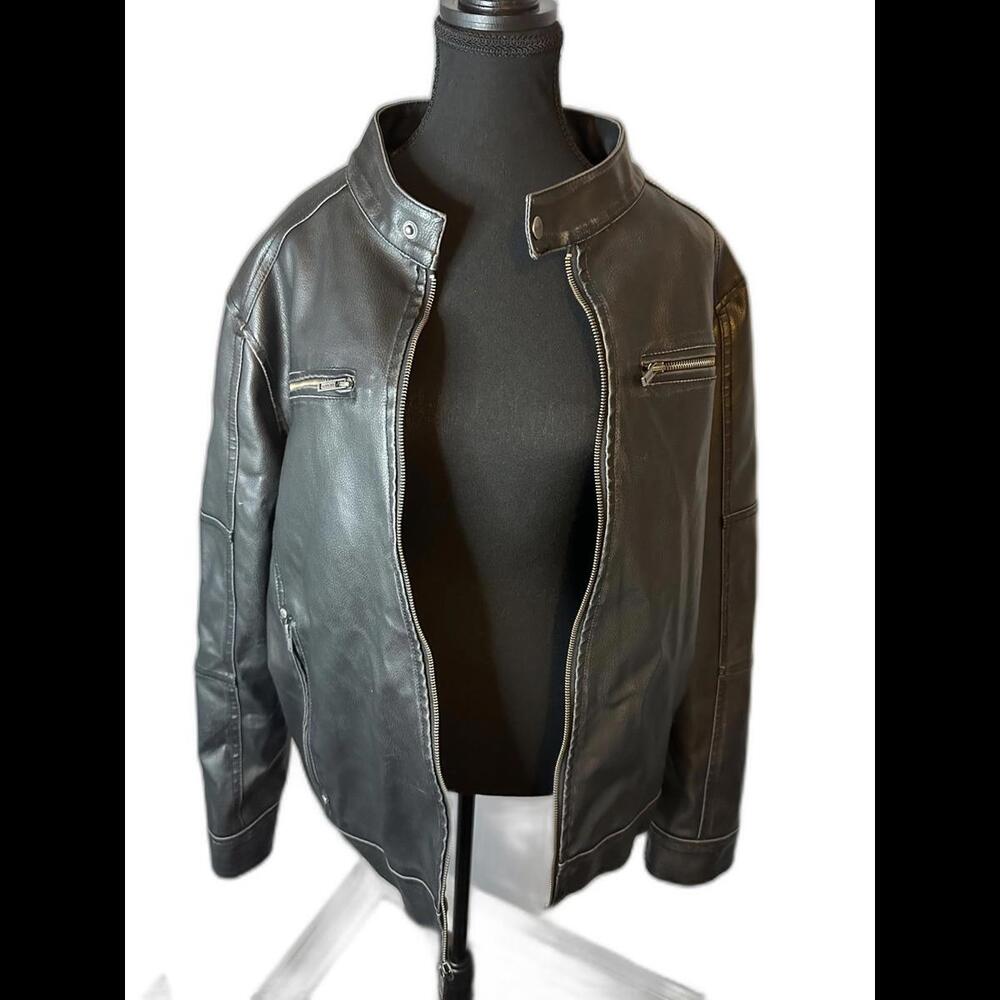 Vintage Men’s GUESS leather Bomber Size Large - Picture 3 of 6